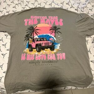 Simply Southern Gray Tee - Large